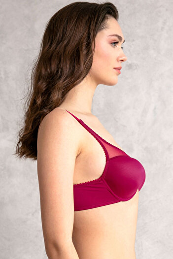 Anıl Lingerie Anıl 3606 Cherry Underwire Tulle Gathering Minimizer Bra - Man3606