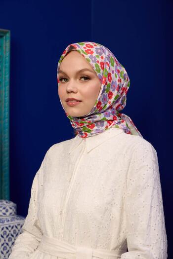 İpekhan Marrakech Collection Soft Scarf Red Soft Green 1192-11