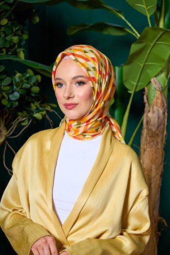 İpekhan Marrakech Collection Soft Scarf Yellow Pink 1205-07