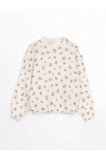 LC Waikiki Crew Neck Patterned Knitwear Girls Sweater - W4Lm83Z1