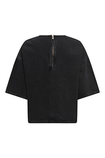 ONLY Onlbarbara Dnm Fabric S/S Shirt - Azg