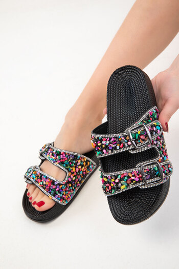 SOHO Γυναικείες παντόφλες Multi Black - 19266