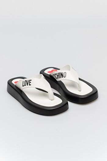 Love Moschino Туфлі SABOTDROW30 з наппа кольору бьянконеро