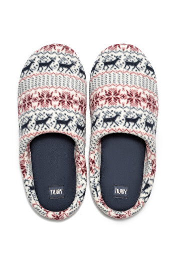 Twigy Men's White Fleece House Slippers - 41/46