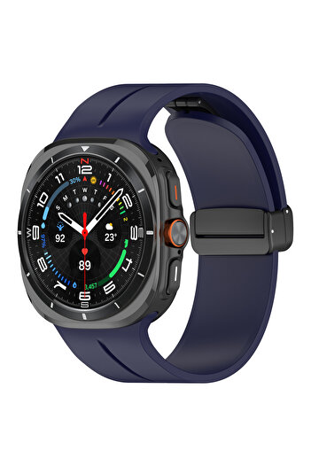 Techmaster Samsung Galaxy Watch 7 Ultra 47mm Uyumlu Manyetik Mıknatıslı Band Silikon Kordon Kayış