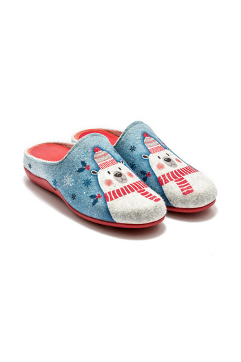 Twigy Blue Snow Man Women's House Slippers - Size 36/41