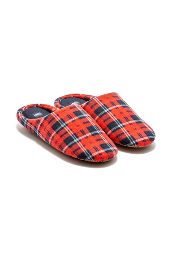 Twigy Men's Red Fleece House Slippers - Size 41/46