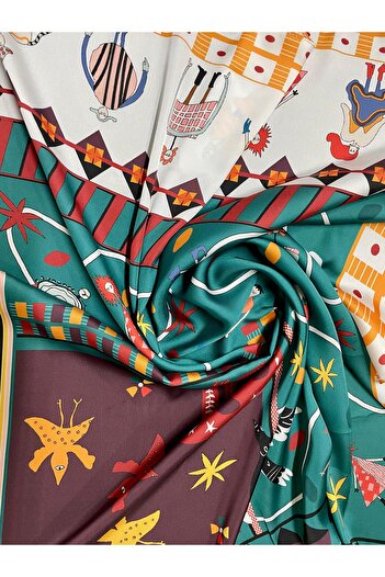 Bolder Scarf Brown/Green City Scarf 70*70