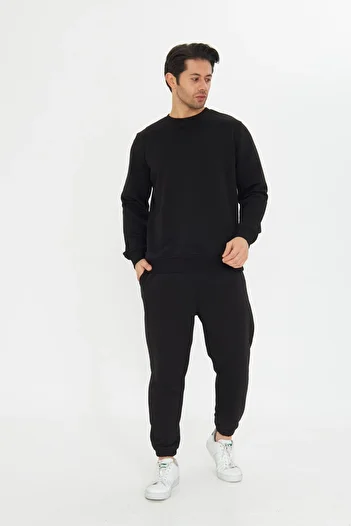 TRENDHİLL Unrival 3 Thread Cotton Basic Crew Neck Unisex Tracksuit Set 5738