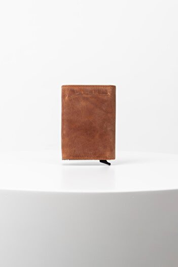 BAYDERİ Vances Crazy Genuine Leather Mechanized Wallet