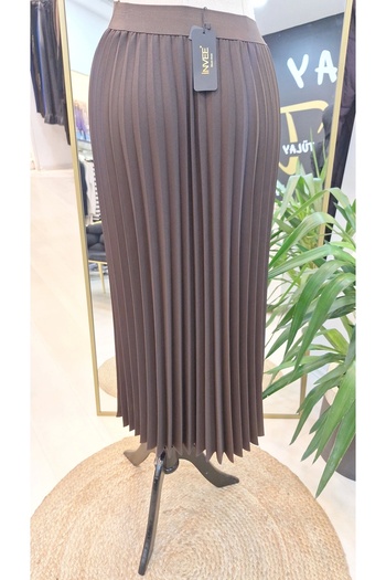 Invee İnvee 6998 Model Pleated Brown Skirt
