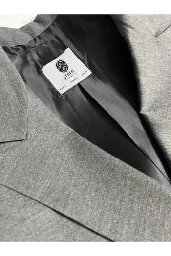 VOXX Tek Düğmeli Oversize Antrasit Blazer Ceket