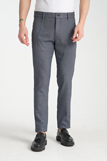 Frappoli Kalın Desenli Erkek Yandan Cepli Klasik Bel Slim Fit Chino Pantolon