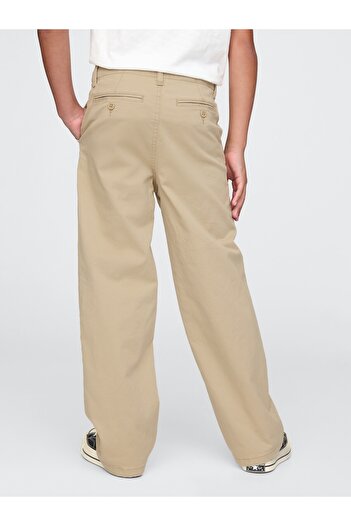 GAP Erkek Çocuk Bej Modern Loose Khaki Pantolon