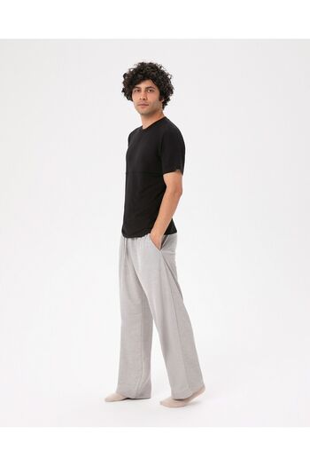 Ayma Active Men's Gray Lace-up Elastic Pocket Home Pants