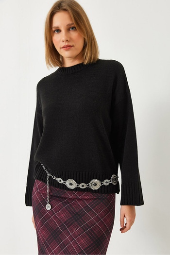 Bianco Lucci Women's Crew Neck Knitwear Sweater 20247559