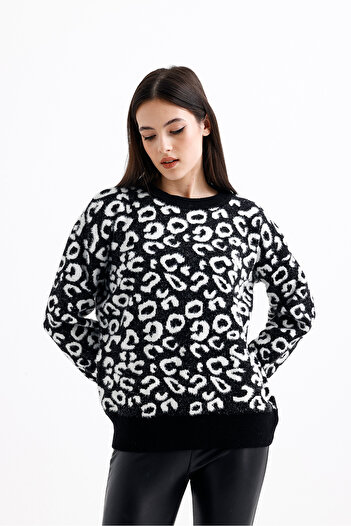 EZGİ KILINÇ Pulover cu model leopard