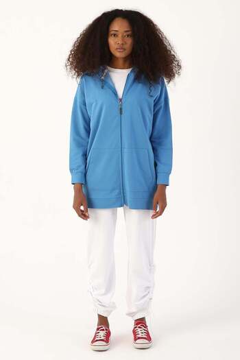 ALLDAY Blue-Zip Sweat Cardigan