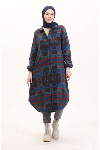 sefamerve 0556-06 Model Saks Colorful Ethnic Patterned Button Cap