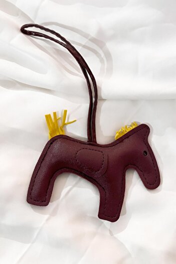 New Obsessions Leather Tassel Pony Keychain Bag Ornament