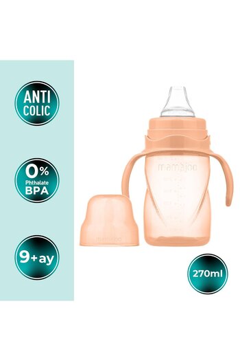 Mamajoo Sippy-Free Educational Cup with Handle, 270 Ml, Powder Blush, 9 Months 1 Piece