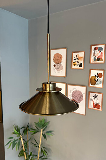 Bamyum Nantes Eskitme Rengi İnce Eskitme Başlık Metal Sarkıt Avize Modern Restoran Salon Retro Sarkıt Model
