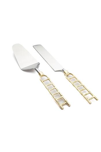 Mikasa Moor Lena Gold 2-Piece Cake Serving Set