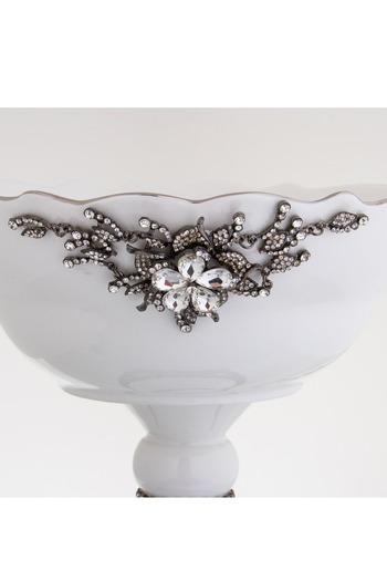 HIC Ceramic serving dish with base black color SIZE 25*20 cm
