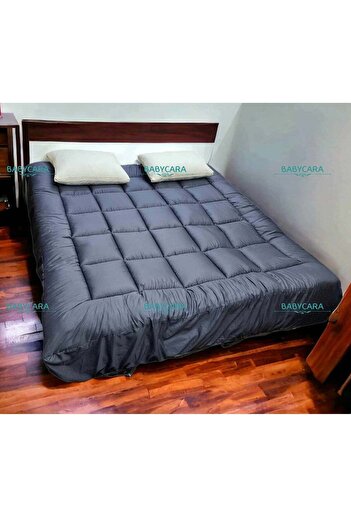 BabyCara Mattress Topper Cover 8 Cm Extra Plush and Super Soft Microfiber DarkGrey
