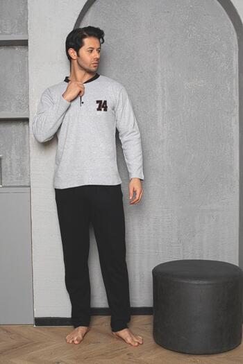 CALİA Men's Lapel Buttoned Interlock Pajamas Set New Season