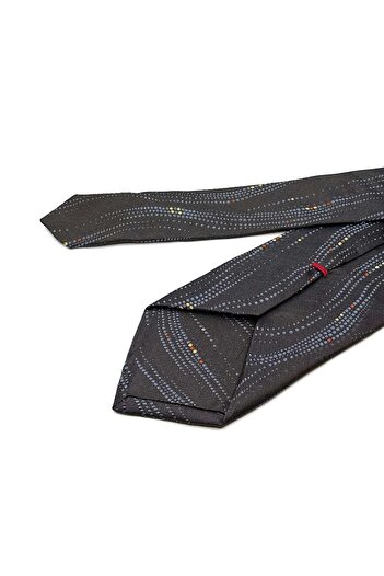 Kravatkolik Baricella Style Smoked Motif Pattern Italian Silk Tie Ik1715