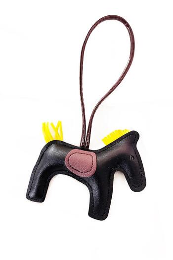 New Obsessions Leather Tassel Pony Keychain Bag Ornament