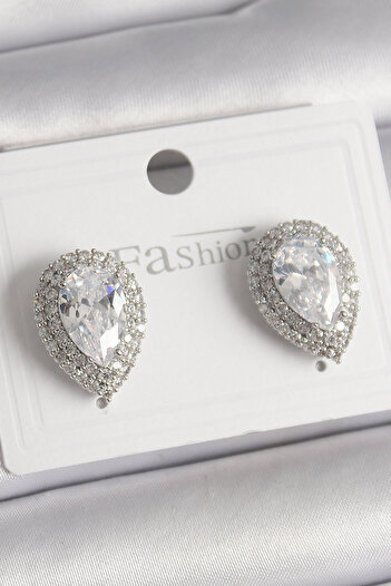BESKAR Brass Silver Color Zircon Stone Drop Model Women's Earrings