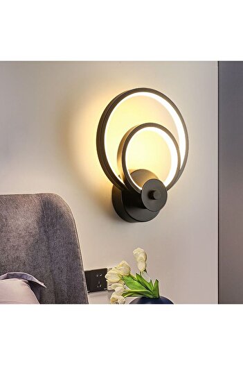 Lambadar İç içe Halka Plafonyer Led Beyaz Işık Ultra Power Led Avize Salon Hol Yatak Odası Ledli Aplik Avize