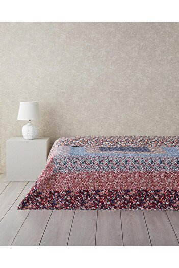 English Home Fanciful Patchwork Double Sided Double Multi-Purpose Cover Claret Red