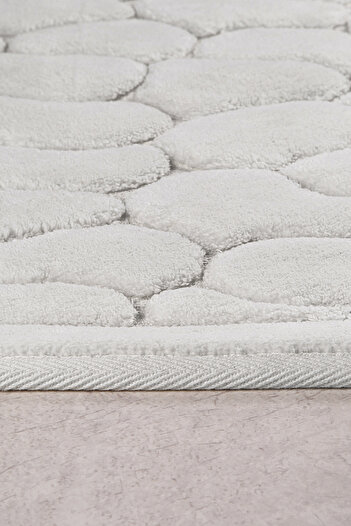 Bluenity White 2-Piece Natural Cotton Bath Mat Set - 60X100 50X60 cm
