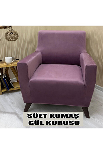 Home Süet Detaylı Angora Kumaş 2 Adet Üçlü & Çekyat- 2 Adet Tekli Set Koltuk Kılıfı