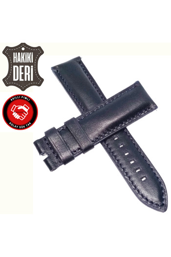 onlinekordon ⌚   Compatible with 22mm F0Ssil Watches Genuine Leather Navy Blue Watch Band Strap Odorless Lining with Smart Pin