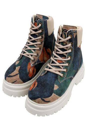 Dogo Women's Vegan Leather Multicolored Boots - Petals Design