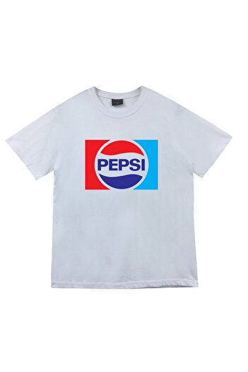 fame-stoned Μπλουζάκι Pepsi Printed Unisex Λευκό 100% Βαμβάκι