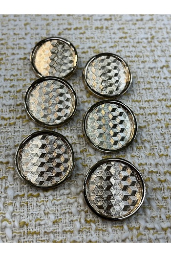 ODDA TASARIM ATÖLYESİ Hologram Laser Patterned Ithal Gold 23 mm Dugme