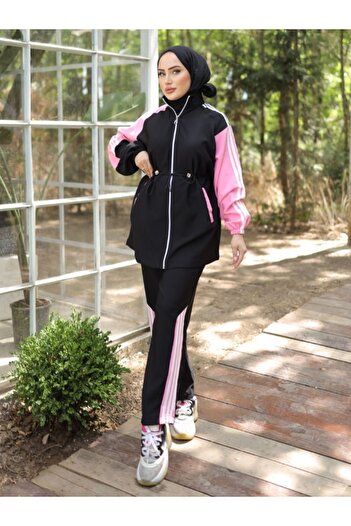 MİMİ Luxury Wear Σετ Φούτερ Hijab με φερμουάρ - Σετ των δύο