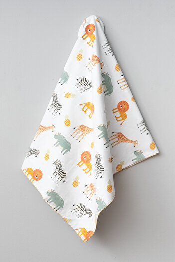 Bebitof Organic Double Layer Flannel Baby Blanket with Cute Animals Pattern