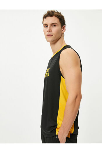 Koton Sleeveless T-Shirt Crew Neck Slogan Printed