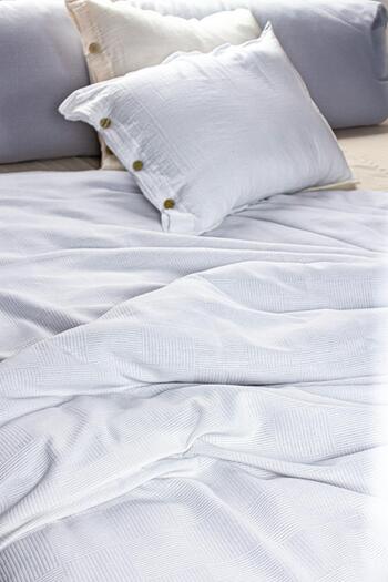Cozy Nest Checkerboard Patterned Bedspread Hotel Type Luxury Pique/Single Pique White 160X220Cm