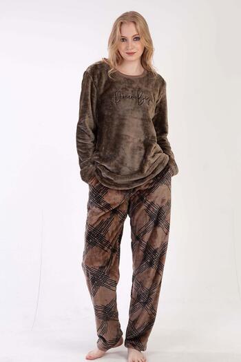 VİENETTA Green Long Sleeve Welsoft Women's Pajama Set - C3T7N0O403