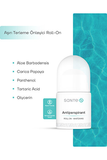 SantePlus Provitamin B5 Içeren Koltuk Altı Beyazlatıcı Terleme Önleyici Antiperspirant Roll-on 50 ml