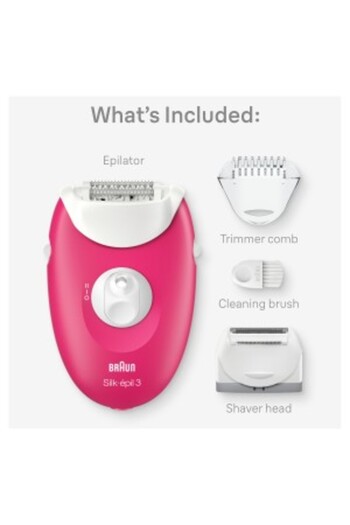 Braun Silk-épil 3, Easy Hair Removal Device, Smart Light, 20 Microgrip Tweezers, Corded Use SE 3032