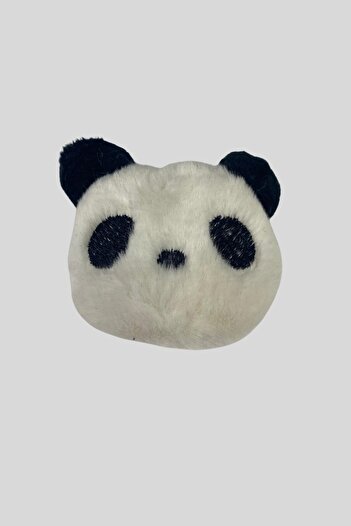 Seamoda Peluş Panda Broş Mont Çanta Terlik Toka Aksesuar-BEYAZ