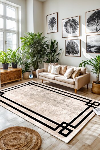Confidence Home Dijital Baskı Yıkanabilir Kaymaz Taban Salon Halısı Mutfak Halısı Koridor Halısı